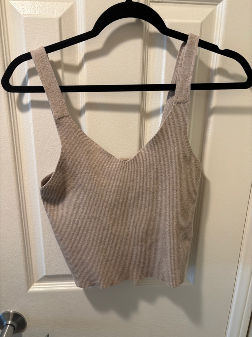 Z Supply Ribbed V-Neck Tank Top in Taupe